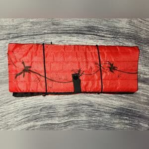 Vintage Mink‎ Co. Red Floral Roll Up Jewelry Organizer Travel